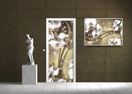 Flowers Orchids Pattern Photo Wallcovering