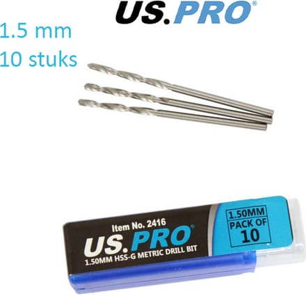 Metaal boren HSS-G 1.5 mm (10 stuks)