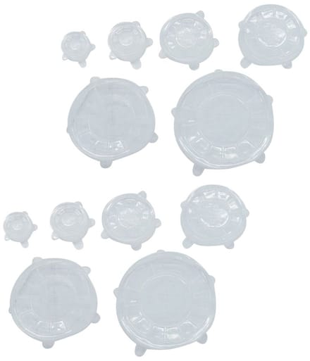 Set van 12 siliconen rekbare bewaardeksels van 6 tot 20 cm Fackelmann Basic