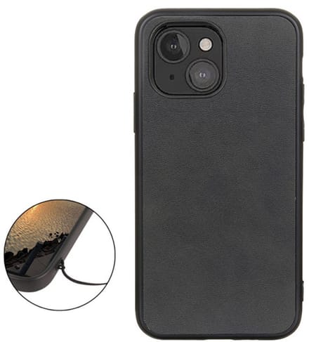 Casecentive Shockproof Leren back case iPhone 13 Mini zwart