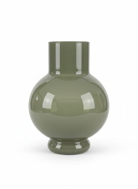 Hakbijl Glass Bloemenvaas Deborah - Donker Groen - glas - D17 x H22 cm