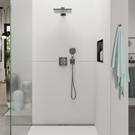 Hansgrohe Raindance Select E - Douchekop, 3 straalsoorten, EcoSmart, geborsteld zwart chroom 28728340