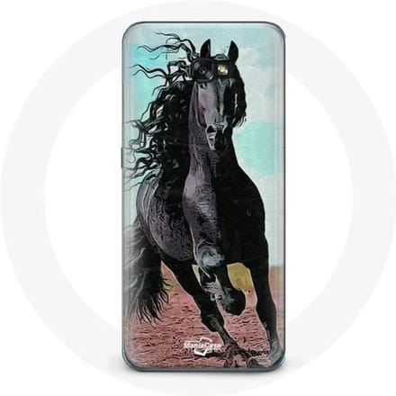Case voor Samsung Galaxy A8 2016 Zwart Friese Paard