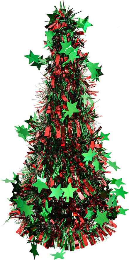 Clayre & Eef Kerstdecoratie Kerstboom Ø 17x38 cm Rood Kunststof