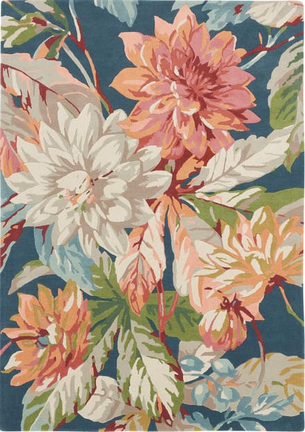 Sanderson Dahlia & Rosehip Teal 050608 - 140 x 200 cm