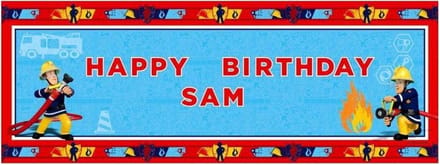Brandweerman Sam Persoonlijke Verjaardagsbanner 120 X 45 Cm Rd/bl