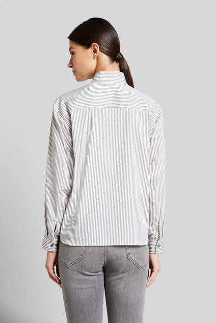Bugatti Damen Overhemdblouse van elastische katoenmix