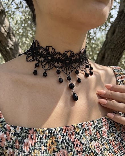 Anelplus Dames Ketting – Gothic – zwart kleur – gothic style
