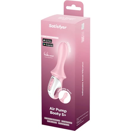 Satisfyer, vibrator, anaal vibrator, 'Air Pump Booty 5 Connect App', 18 cm, met app, opblaasbaar