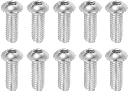 5/16-18x7/8" Hexagon Socket Head Schroeven - 10pcs RVS 304 - 18-8 Allen Hex Drive Vol Draad Fijn Draad UNC