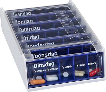 Anabox - 7 dagen medicijndoos - donkerblauw - pillendoos
