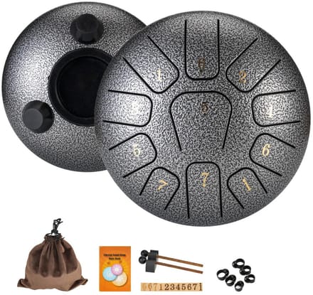 Nivard Handpan - Tongue Drum - Steel - Regen - Klankschaal - Silver