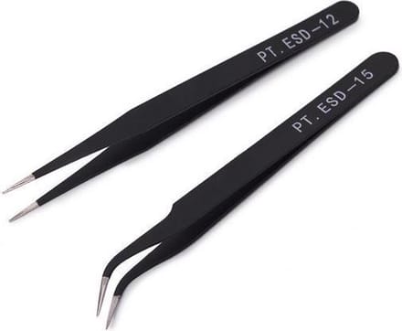 2 stuks RVS nail art pincetten