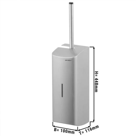 AIR-WOLF WC borstelhouder met gesloten voorkant - RVS Zilver