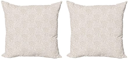 ABAKUHAUS – Kussenhoes 45x45 cm – Set van 2 – Dubbelzijdig bedrukt – Microvezel Tan