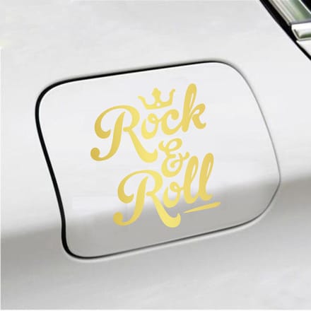 Bumpersticker - Rock & Roll - 11,3 X 13 - Goud