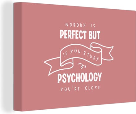 Canvas Schilderij Studenten - Studeren - Psychologie - Quotes - 120x80 cm - Wanddecoratie
