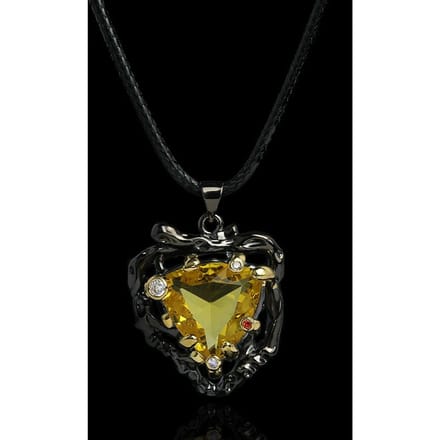 Onregelmatige Gele Zirconia Hanger Zwart Gouden Sieraden Boheemse Trui Ketting Feestparels Please consult customer service. black