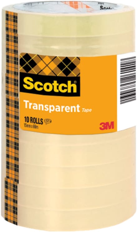 Plakband Scotch 508 15mmx66m transparant 10 rollen
