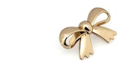 Broche met strikje - 45mm - Geelgoud