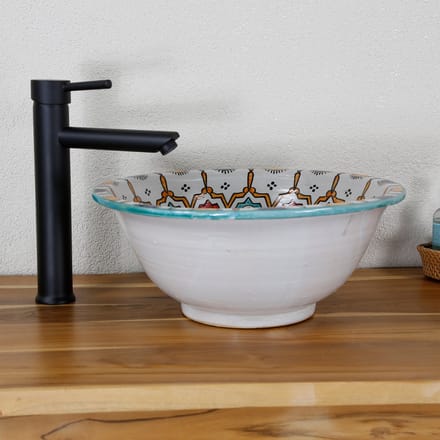 Oriëntaalse handbeschilderde keramische wastafel Fes103