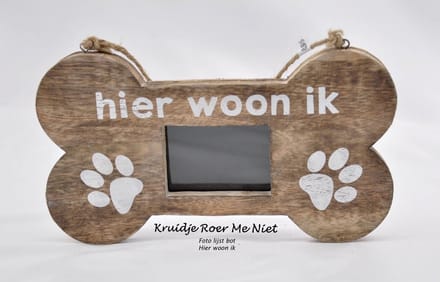 Houten - Bot - Hier woon ik - Hangend - Fotolijst