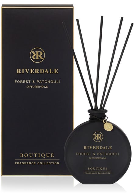 Riverdale - Geurstokjes - Forest & Patchouli - 90 ml - Zwart - Subtiele geurverspreiding
