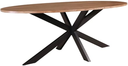 Eettafel ovaal 210cm Rato bruin ovale tafel MDF eetkamertafel