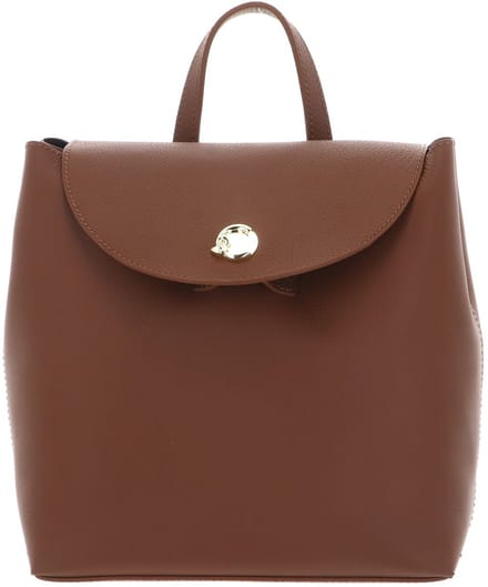 COCCINELLE Leren rugzak Nikla Mini Bag Double Grainy Leather Cognac / Noir bruine