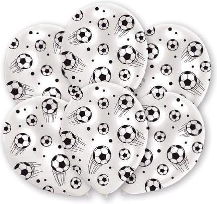 Amscan Ballonnen Voetbal 27,5 Cm Wit/zwart 6 Stuks