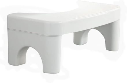Toiletkrukje - Voetenbankje - Comfortabel Zitten - Antislip Bodem - Compact Formaat - Wit