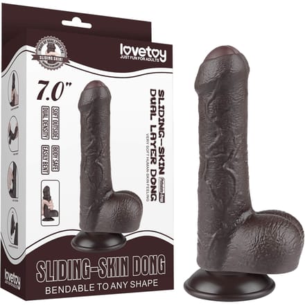 LoveToy - Aftrekbare dildo 18,3 cm (Ø 3,5 cm) - Zwart