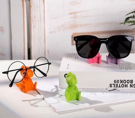 Dinosaurus Brilhouder - Brillenstandaard Display - Bureau Organizer - Set van 4 Hars - 6.6 x 3.3 x 6 cm