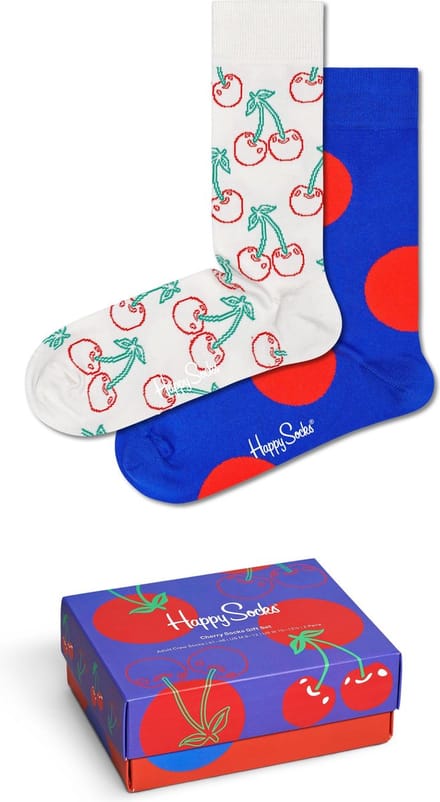 Happy Socks sokken - Cherries Socks Gift Set (2-pack) - Unisex - Maat: 36 - 40