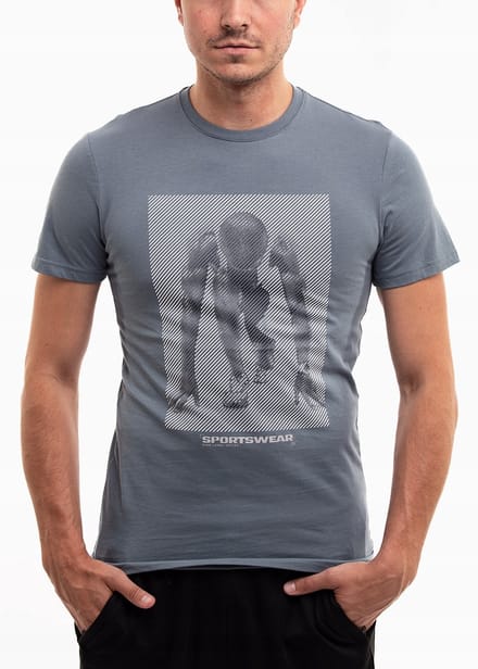 4F T-shirt Heren - Blauw - Katoen - Maat S