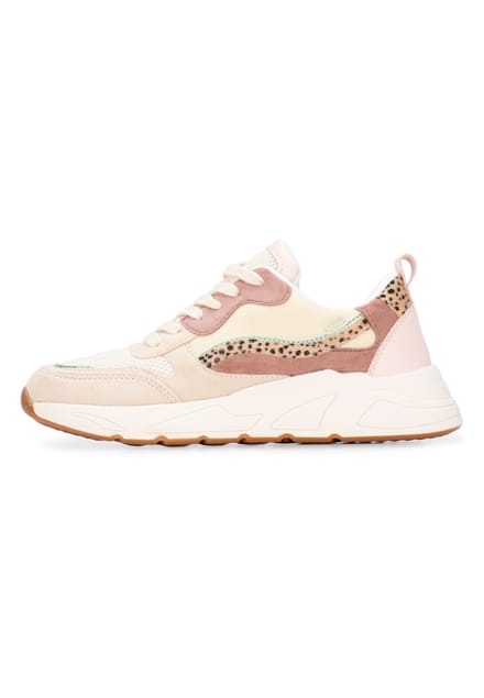 POSH by Poelman CHARLIE Dames Sneakers - Beige met combinatie
