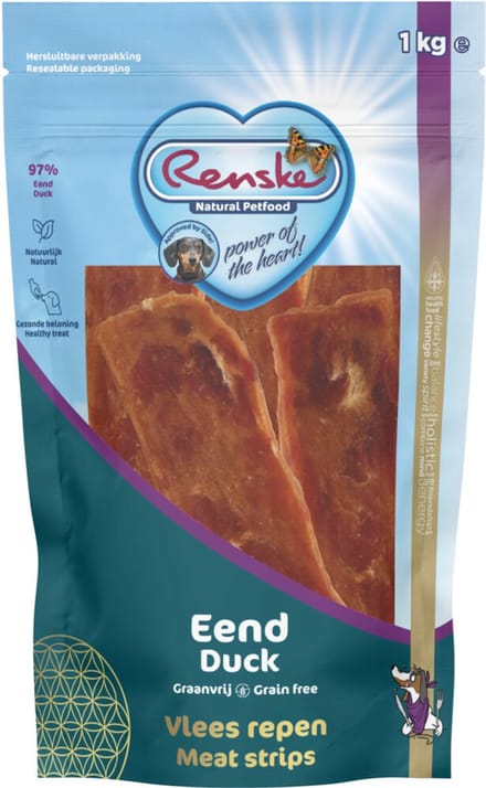 Renske Gezonde Beloning Vleesrepen Hondensnack Eend - 1 kg