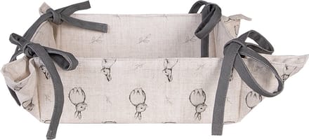 Clayre & Eef Broodmand 35x35x8 cm Beige Grijs Katoen Konijn
