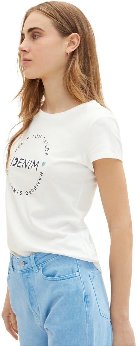 Tom Tailor Denim - T-shirt met print in een 2-pack - Maat XS - sky captain blue