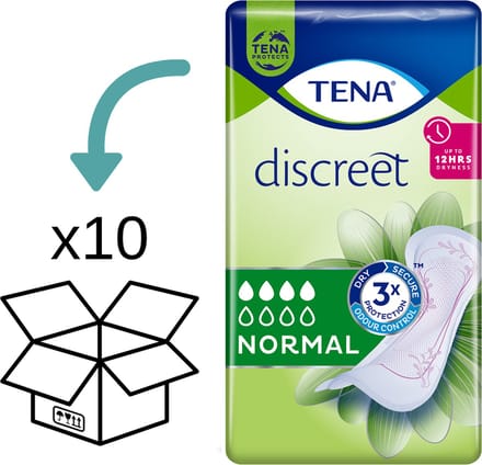 TENA Discreet Normal - 10 pakken a 24 stuks - 240 x TENA Lady Normal inleggers