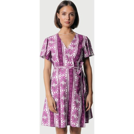 Colourful Rebel Nova Palm Real Wrap Mini Dress Ss Raspberry Wine Größe: M | Minikleider Outlet | Damen | Rosa