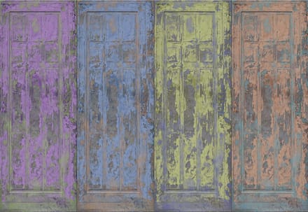 Fotobehang Rustic Painted Wood Doors | XL - 208cm x 146cm | 130g/m2 Vlies