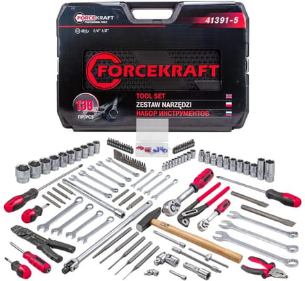 Forcekraft - Gereedschapscombiset - Nasadki - Bity - Grzechotka
