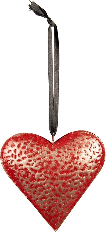 Clayre & Eef Decoratie Hanger 20x20 cm Rood IJzer