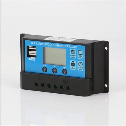 Zonne Laadregelaar - Solar Regulator - Energie Beheer - LCD Display Dual USB - 20A - Zwart