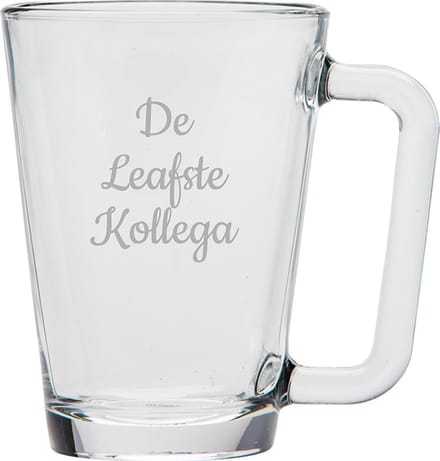 Gegraveerde theeglas 26cl De Leafste Kollega