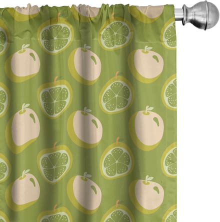 ABAKUHAUS Fruit Gordijnen – 2x75x245 cm – Microvezel – Halfdonker – Geel Appel