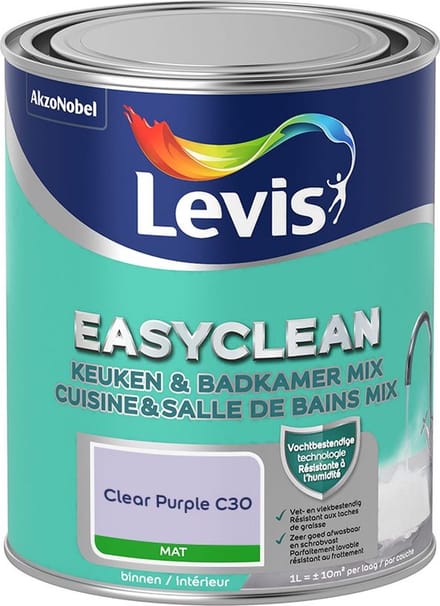 Levis - Easyclean Keuken & Badkamer Mix - Clear Purple C30 - Mengverf - 1 L