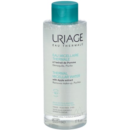 Uriage Thermal Micellar Water with Apple Extract Combination to Oily Skin 500 Gezichtswater