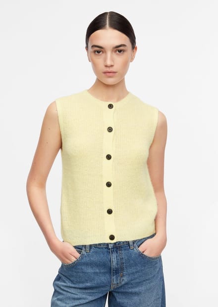 Alpaca Mix Mouwloze Cardigan Dames COMMA